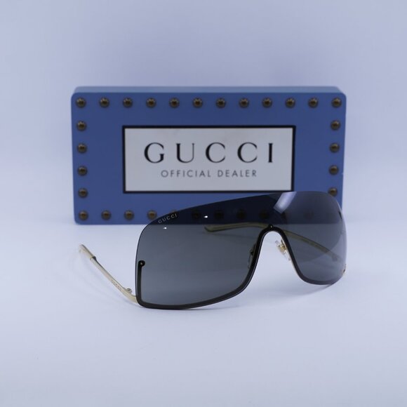 Final Price! Gucci GG1560S 001 Gold/Grey Sunglasses - Picture 1 of 11